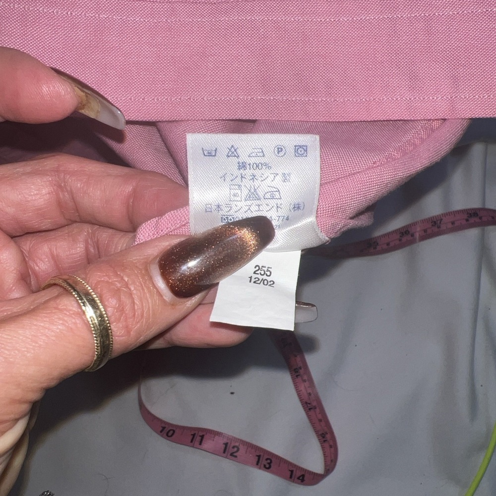 Lands End Pink Shirt 17 X 33 Unisex chest 22 no flaws 141 - Picture 4 of 9